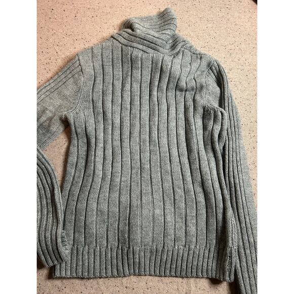 Vintage Perry Ellis Gray Wool Blend Cable Knit Sweater Large Cozy Academia - Picture 9 of 10